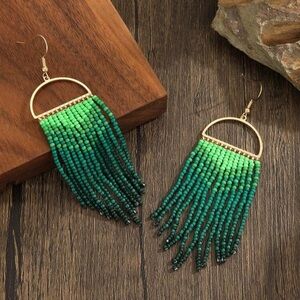 Handmade bohemian Green Earrings